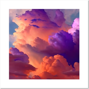 Purple and orange clouds Posters and Art